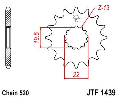 Řetězové kolečko JT JTF 1439-15 15 zubů, 520