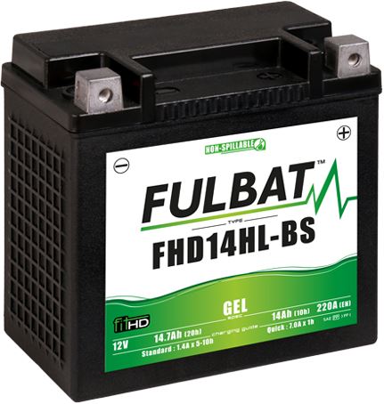 baterie 12V, YTX14L-BS GEL, 14,7Ah, 220A,bezúdržbová GEL technologie, FULBAT 150x87x145 (aktivovaná ve výrobě)