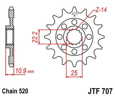 Řetězové kolečko JT JTF 707-15 15 zubů, 520