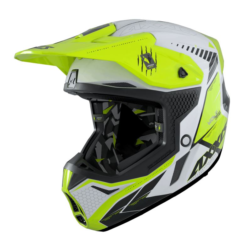 Motokrosová helma AXXIS Wolf ABS Star Track A3 (lesklá fluo žlutá)