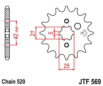 Řetězové kolečko JT JTF 569-18 18 zubů, 520