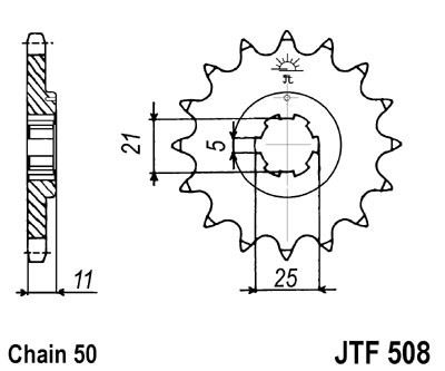 Řetězové kolečko JT JTF 508-14 14 zubů, 530