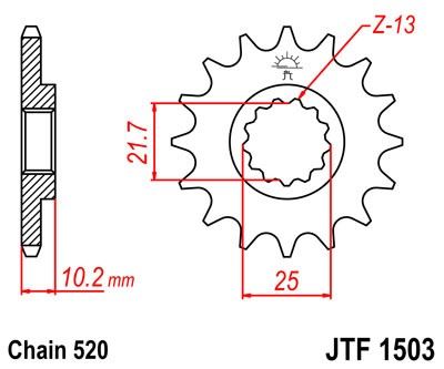 Řetězové kolečko JT JTF 1503-12 12 zubů, 520