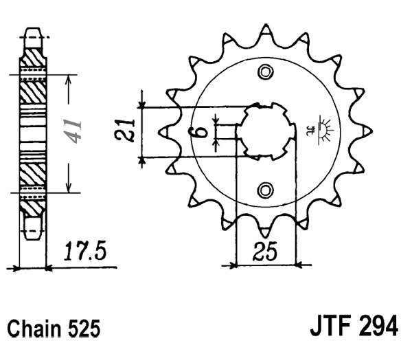 Řetězové kolečko JT JTF 294-15 15 zubů, 525