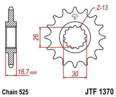 Řetězové kolečko JT JTF 1370-15RB 15 zubů, 525