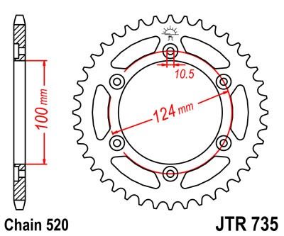 Řetězová rozeta JT JTR 735-48 48 zubů, 520