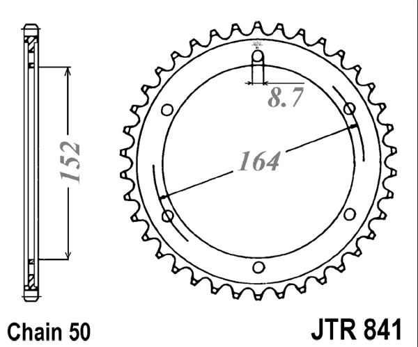 Řetězová rozeta JT JTR 841-42 42 zubů, 530