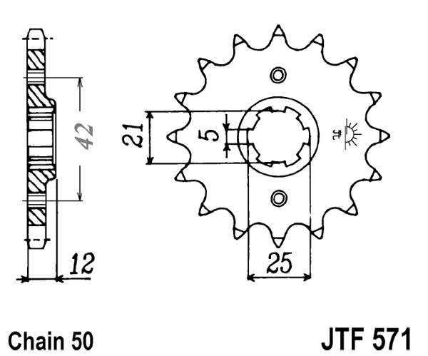 Řetězové kolečko JT JTF 571-16 16 zubů, 530