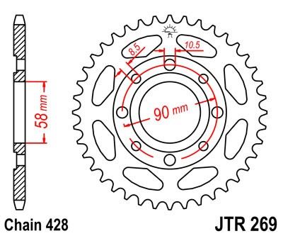 Řetězová rozeta JT JTR 269-50 50 zubů, 428