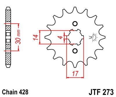 Řetězové kolečko JT JTF 273-14 14 zubů, 428