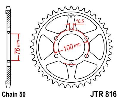 Řetězová rozeta JT JTR 816-39 39 zubů, 530