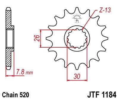 Řetězové kolečko JT JTF 1184-18 18 zubů, 520