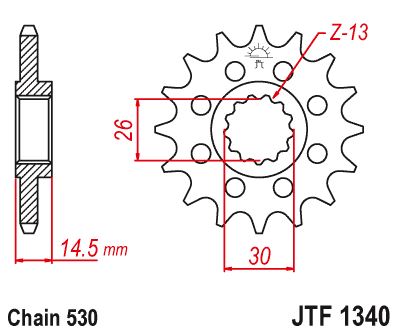 Řetězové kolečko JT JTF 1340-18 18 zubů, 530