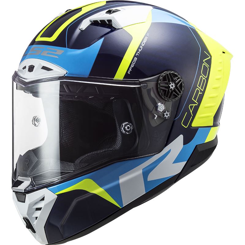 Závodní helma LS2 FF805 THUNDER C RACING1 GL.BLUE H-V YELLOW