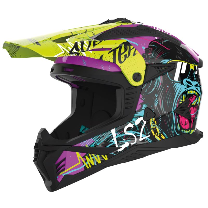 Motokrosová helma LS2 MX708 FAST II GORILLA Purple H-V Yellow-06