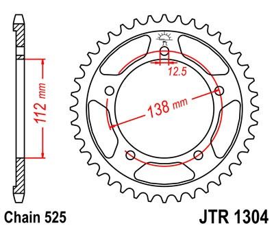 Řetězová rozeta JT JTR 1304-45 45 zubů, 525
