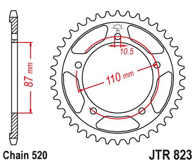 Řetězová rozeta JT JTR 823-46 46 zubů, 520