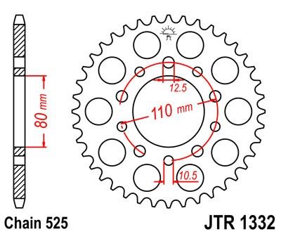 Řetězová rozeta JT JTR 1332-43 43 zubů, 525