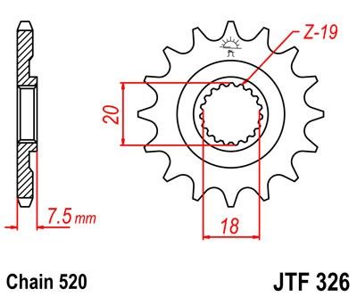 Řetězové kolečko JT JTF 326-14 14 zubů, 520