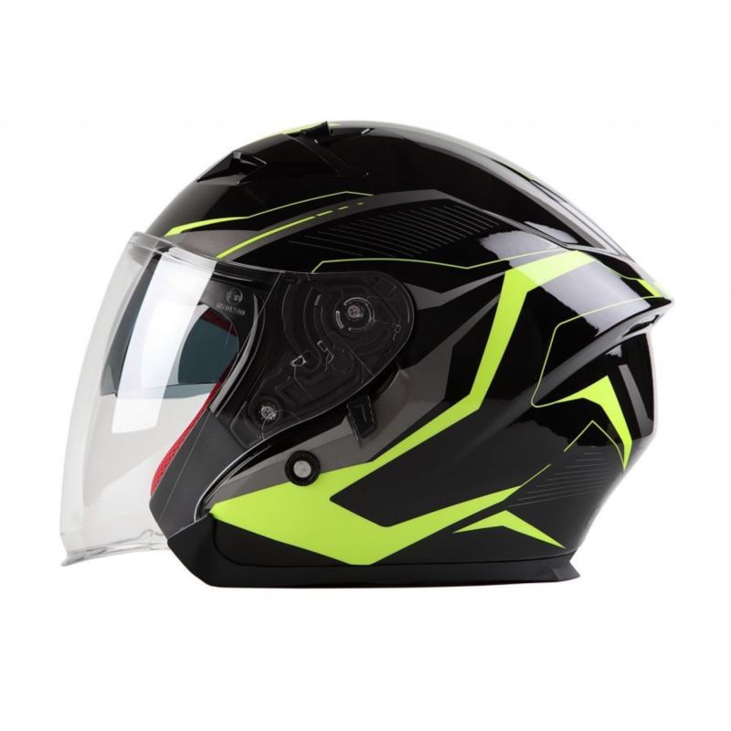 Skútrová helma MAXX OF868 Black / Fluo Yellow / Antracit (extra velká) - 3XL