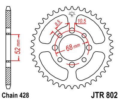 Řetězová rozeta JT JTR 802-34 34 zubů, 428