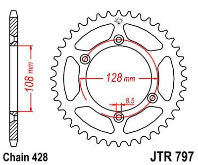 Řetězová rozeta JT JTR 797-51 51 zubů, 428