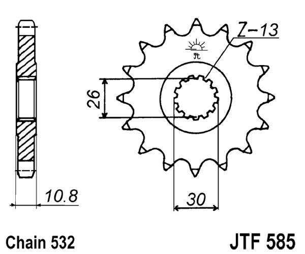 Řetězové kolečko JT JTF 585-17 17 zubů, 532