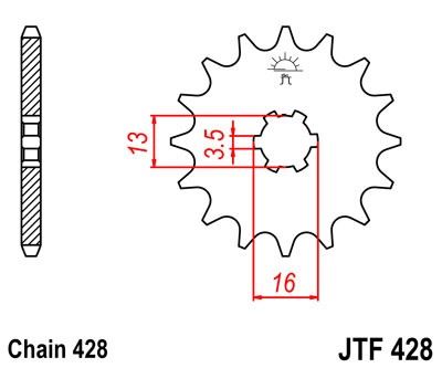 Řetězové kolečko JT JTF 428-13 13 zubů, 428