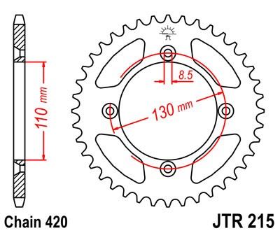 Řetězová rozeta JT JTR 215-50 50 zubů, 420