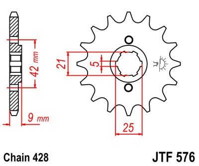 Řetězové kolečko JT JTF 576-17 17 zubů, 428