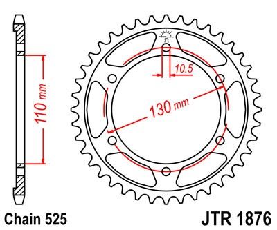 Řetězová rozeta JT JTR 1876-44 44 zubů, 525