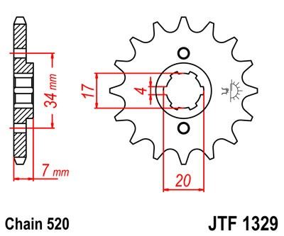 Řetězové kolečko JT JTF 1329-12 12 zubů, 520