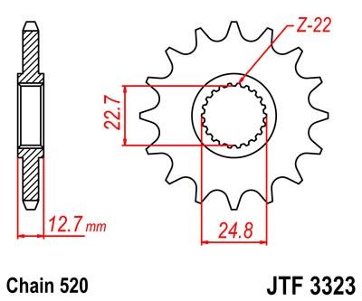 Řetězové kolečko JT JTF 3323-24 24 zubů, 520