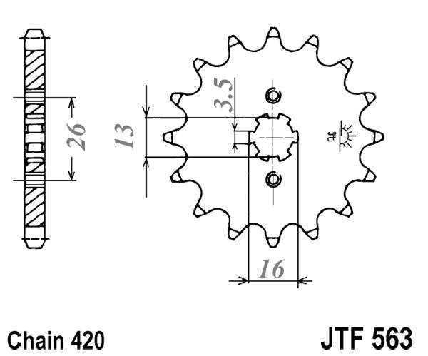Řetězové kolečko JT JTF 563-15 15 zubů, 420