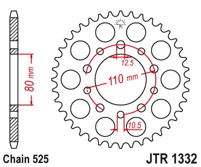 Řetězová rozeta JT JTR 1332-46 46 zubů, 525