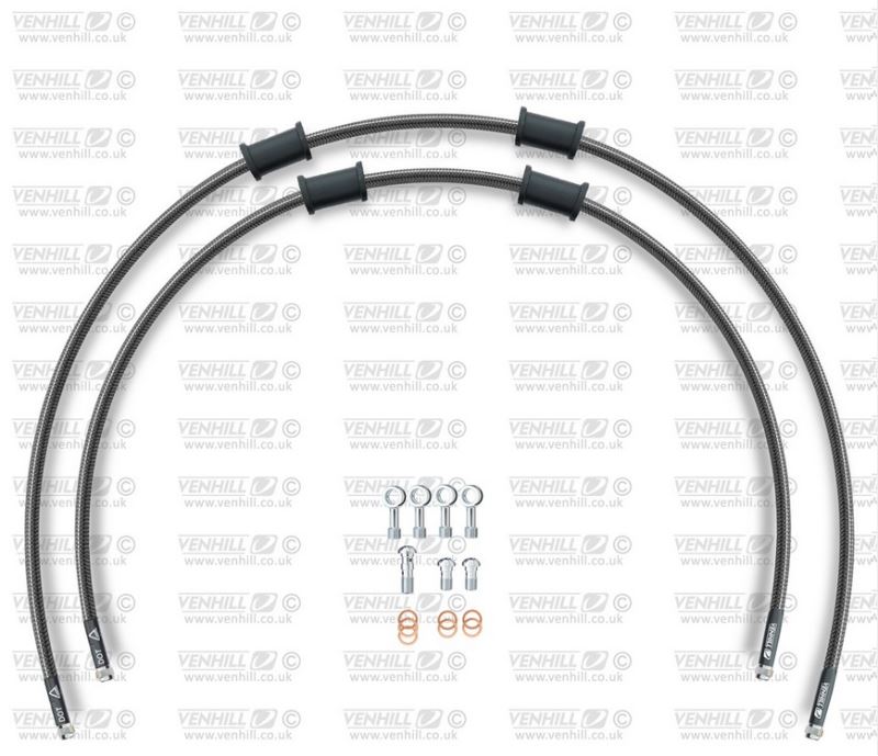 STANDARD Hadice přední brzdy sada Venhill POWERHOSEPLUS YAM-9002FS-CB (2 hadice v sadě) karbonové hadice, nerezové koncovky