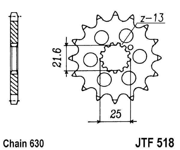 Řetězové kolečko JT JTF 518-15 15 zubů, 630
