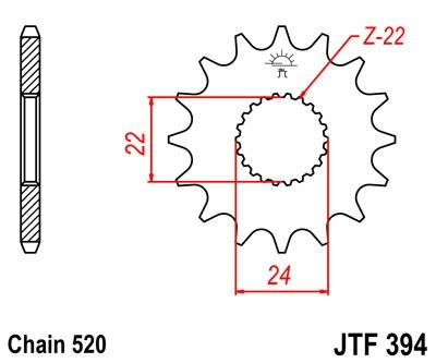 Řetězové kolečko JT JTF 394-13 13 zubů, 520