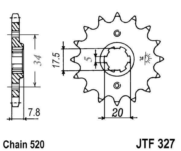 Řetězové kolečko JT JTF 327-13 13 zubů, 520