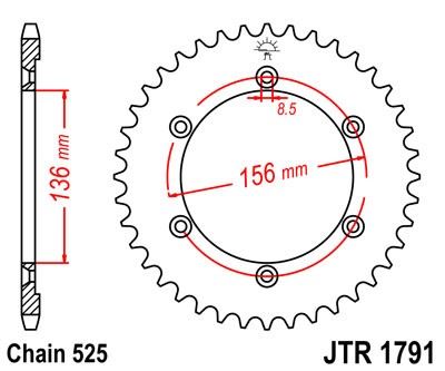 Řetězová rozeta JT JTR 1791-42 42 zubů, 525
