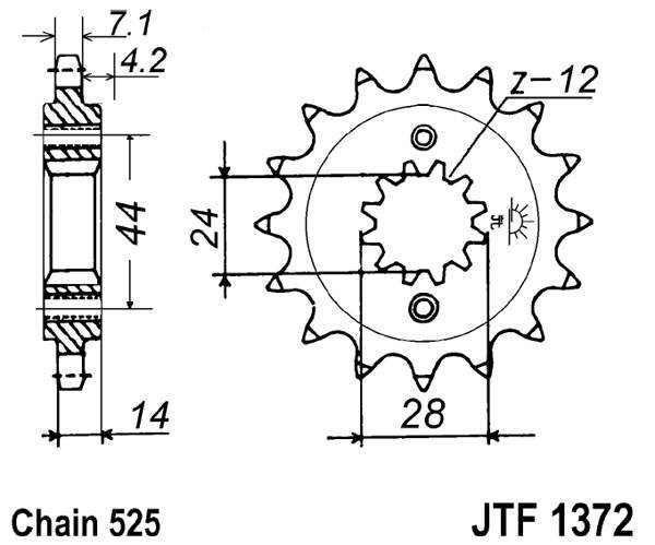 Řetězové kolečko JT JTF 1372-17RB 17 zubů, 525