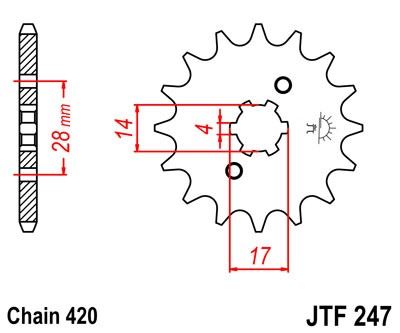 Řetězové kolečko JT JTF 247-13 13 zubů, 420