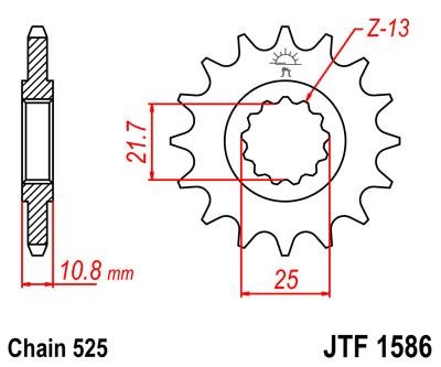 Řetězové kolečko JT JTF 1586-15 15 zubů, 525