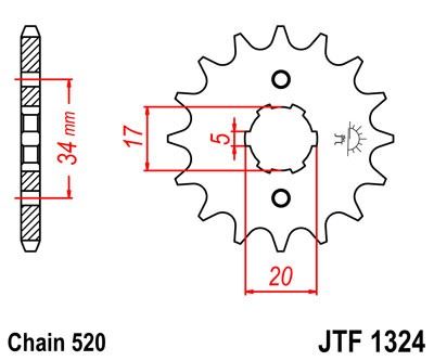 Řetězové kolečko JT JTF 1324-13 13 zubů, 520