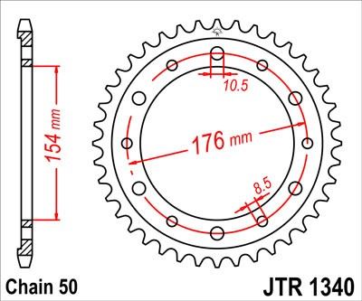 Řetězová rozeta JT JTR 1340-44 44 zubů, 530