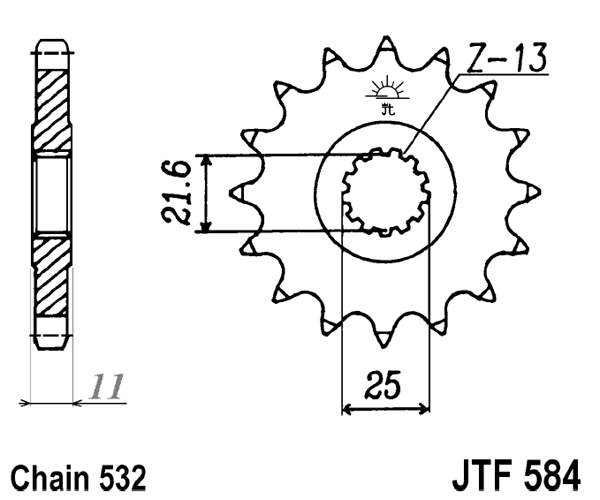 Řetězové kolečko JT JTF 584-16 16 zubů, 532