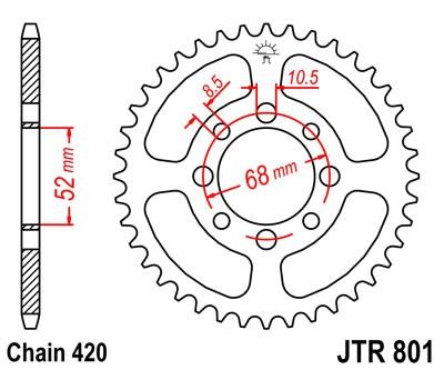 Řetězová rozeta JT JTR 801-30 30 zubů, 420