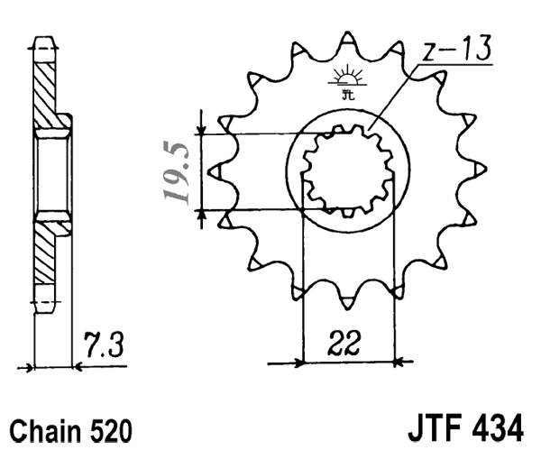 Řetězové kolečko JT JTF 434-15 15 zubů, 520