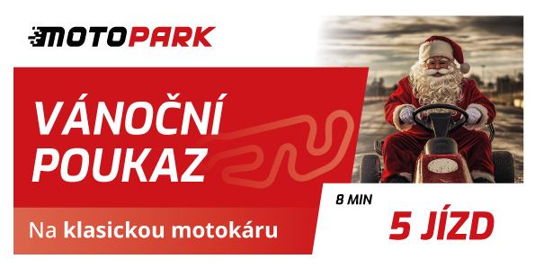 Vánoční dárkový poukaz MOTOPARK na 5 jízd v motokáře