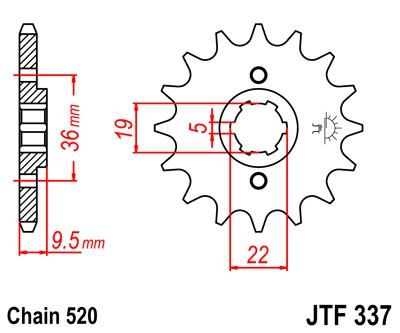 Řetězové kolečko JT JTF 337-14 14 zubů, 520